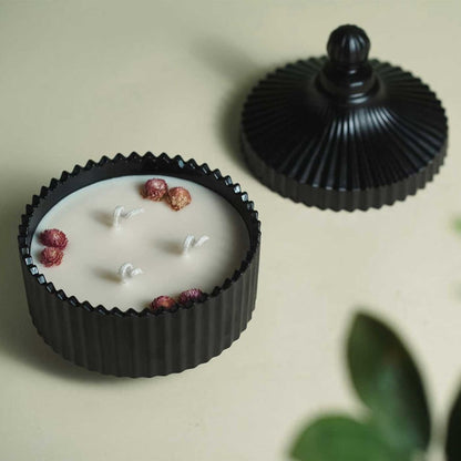 Candy jar with wax scented candle